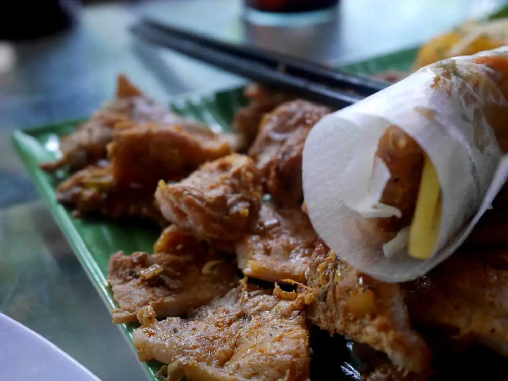 Rice paper dish, Tuan Ngoc Restaurant, Phong Nha, Vietnam | Laugh Travel Eat