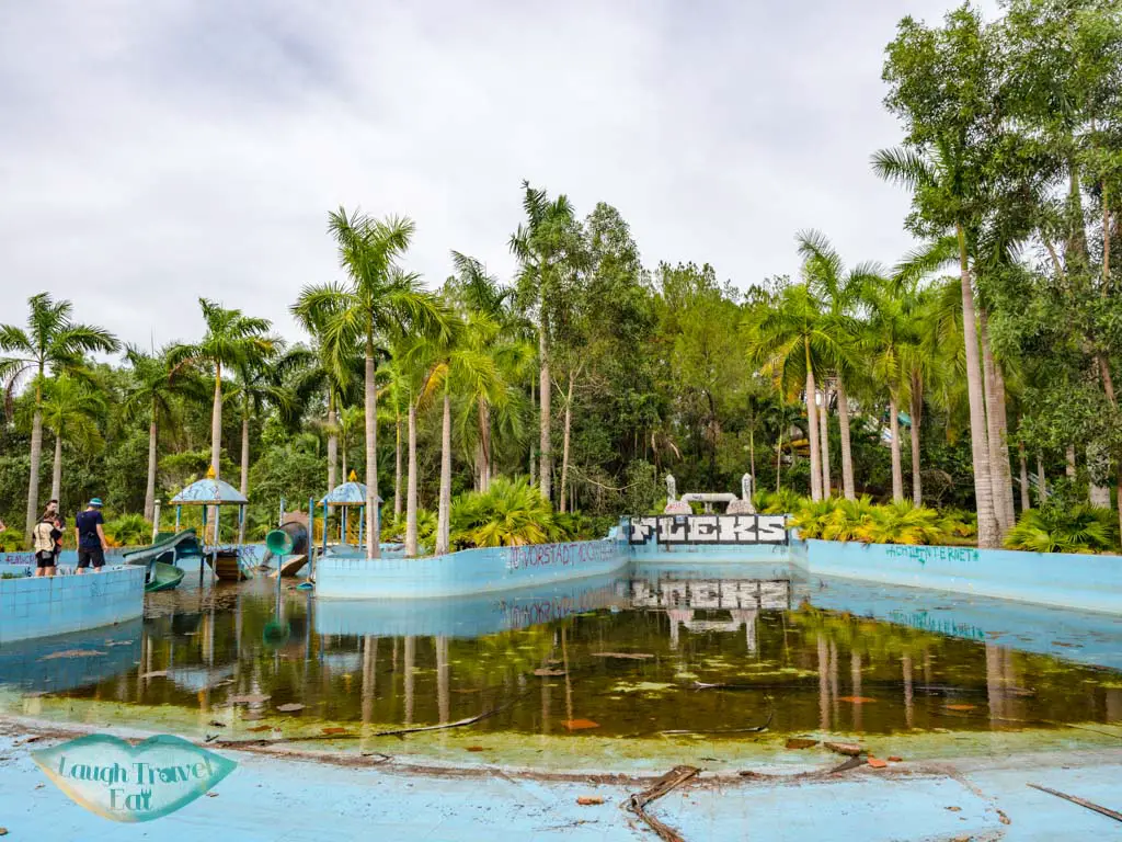 water slides abandoned water park hue vietnam - laugh travel eat
