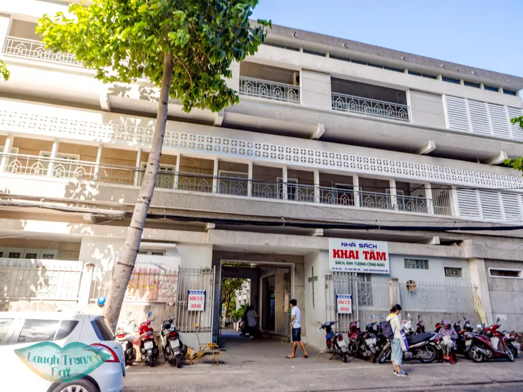 back entrance danang cathedral danang vietnam - laugh travel eat
