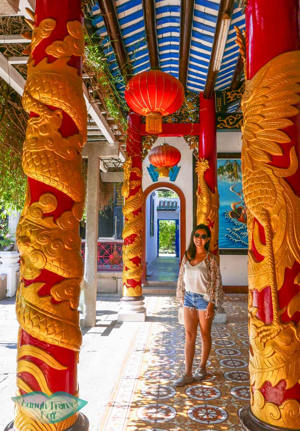 dragon pillars, Quang Trieu Assembly Hall, Hoi An, Vietnam - Laugh Travel Eat