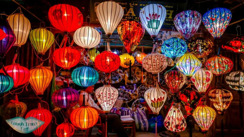 lanterns at night market, Hoi An, Vietnam - Laugh Travel Eat