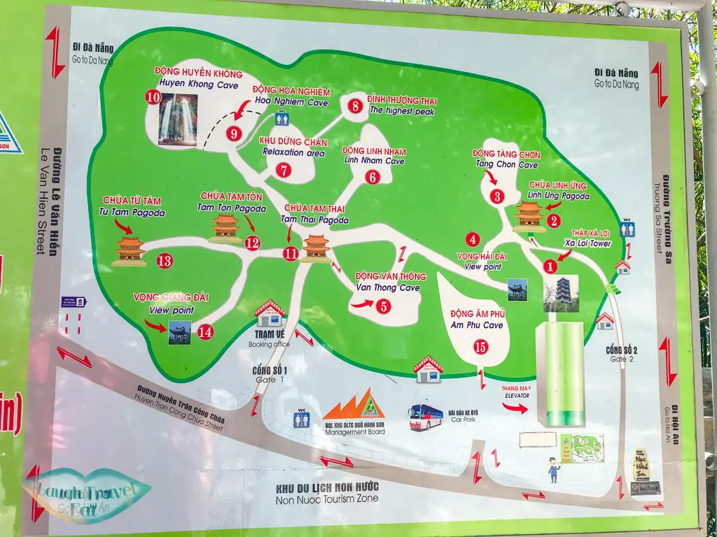 map marble mountain danang vietnam - laugh travel eat