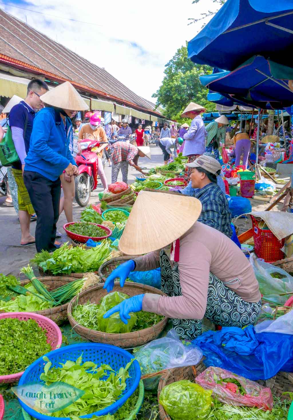 veggie store in central market, Hoi An, Vietnam - Laugh Travel Eat