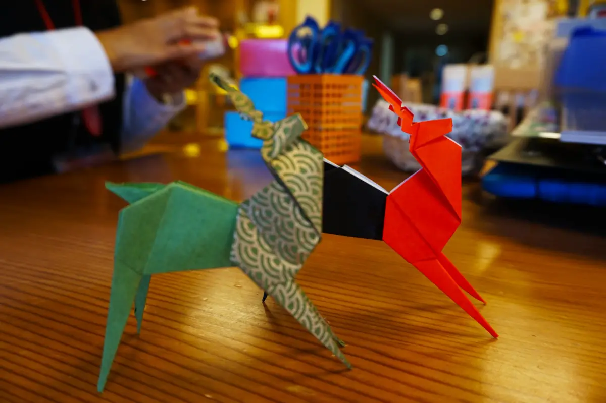 Deer origami taught by staff at Nara Visitor Center and Inn in Nara, Japan | Laugh Travel Eat