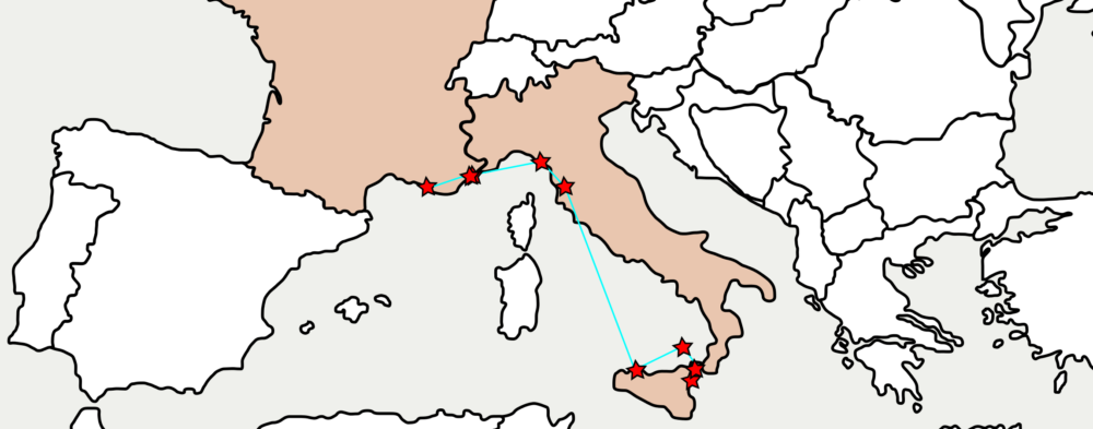 3 weeks across South of France, Cinque Terre and Sicily, map | Laugh Travel Eat