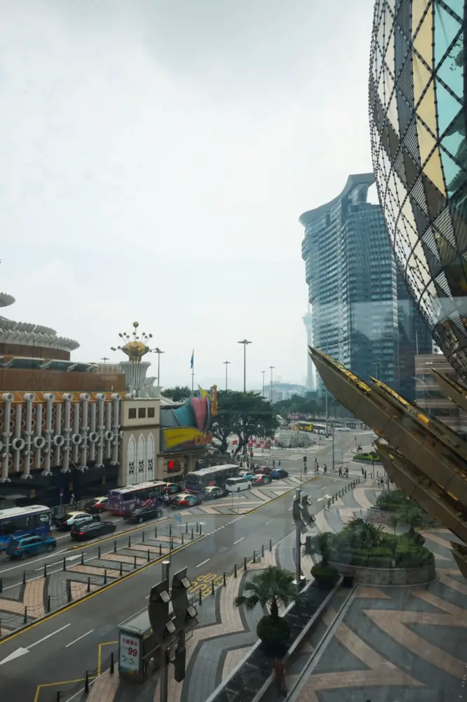 在連接新舊葡京賭場看出去的風景,澳門