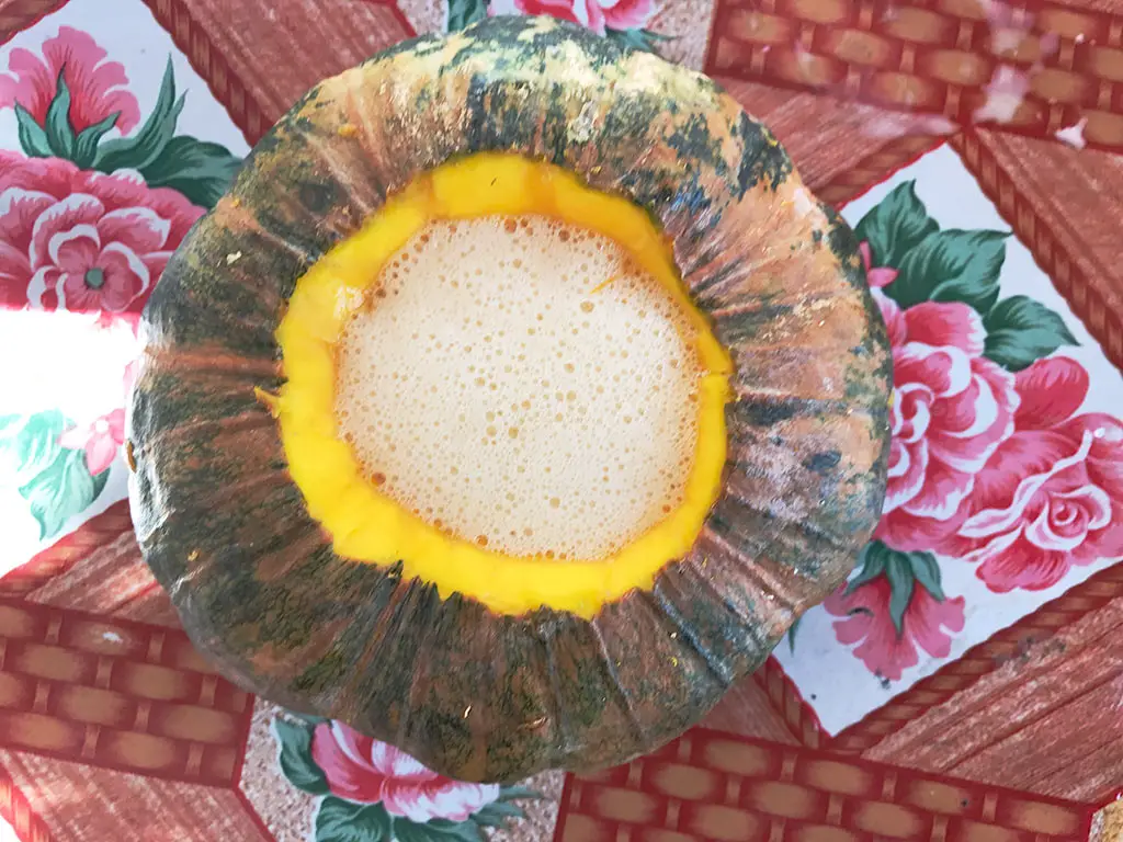 Dessert pumpkin duck egg custard, Siem Reap countryside cooking class, cambodia | Laugh Travel Eat