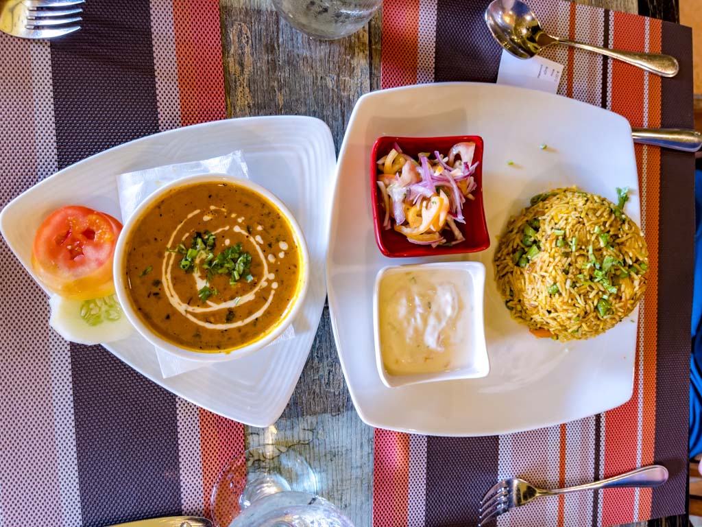 indian food at Avelin Restaurant Maafushi Maldives - laugh travel eat