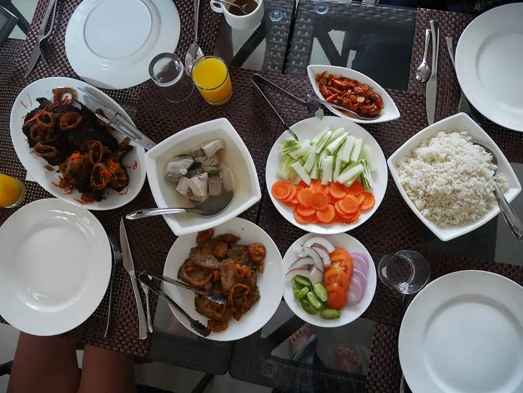 Maldivian lunch at Mirian Sky, Gaafaru, Maldives