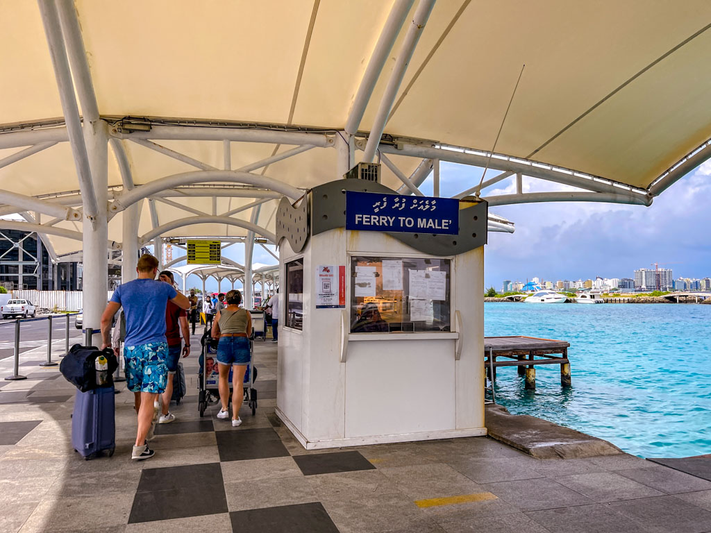 male ferry at the airport pier Male Maldives - laugh travel eat