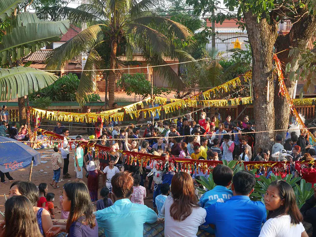 Song Kra celebration in Buddhist Pagoda, Siem Reap Countryside, Cambodia | Laugh Travel Eat