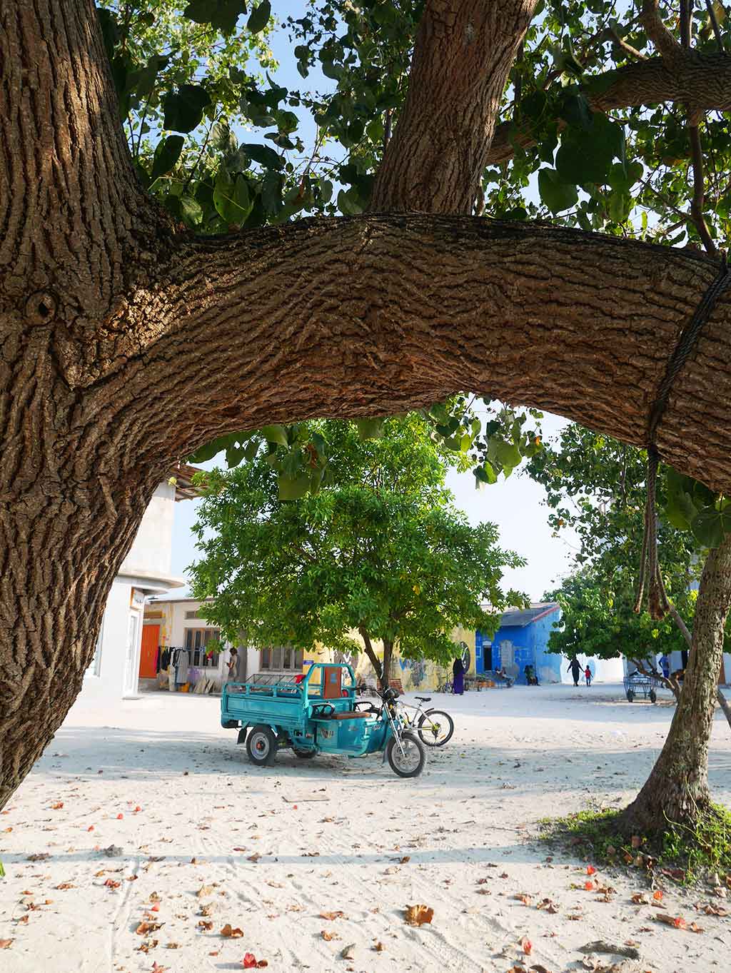tuk tuk on Gaafaru, Maldives | Laugh Travel Eat