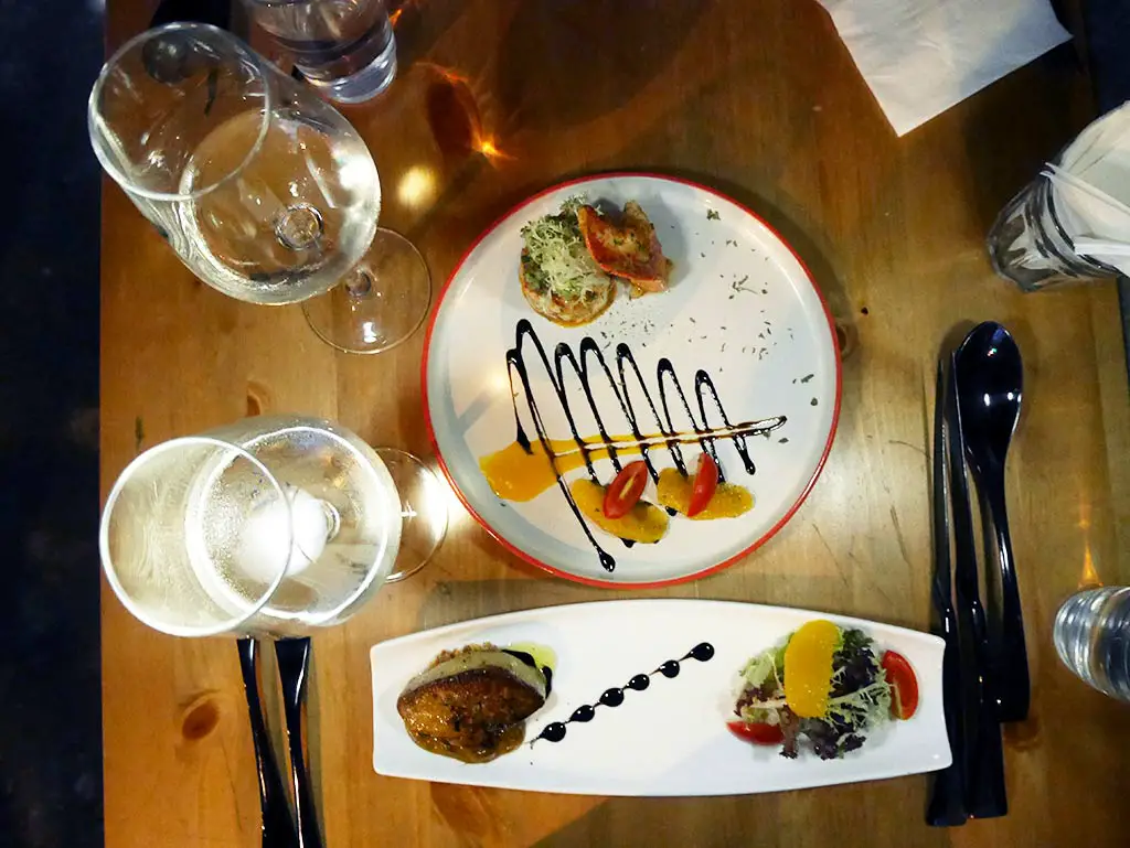 Foie Gras and lobster salad flatlay, warren restaurant, hong kong