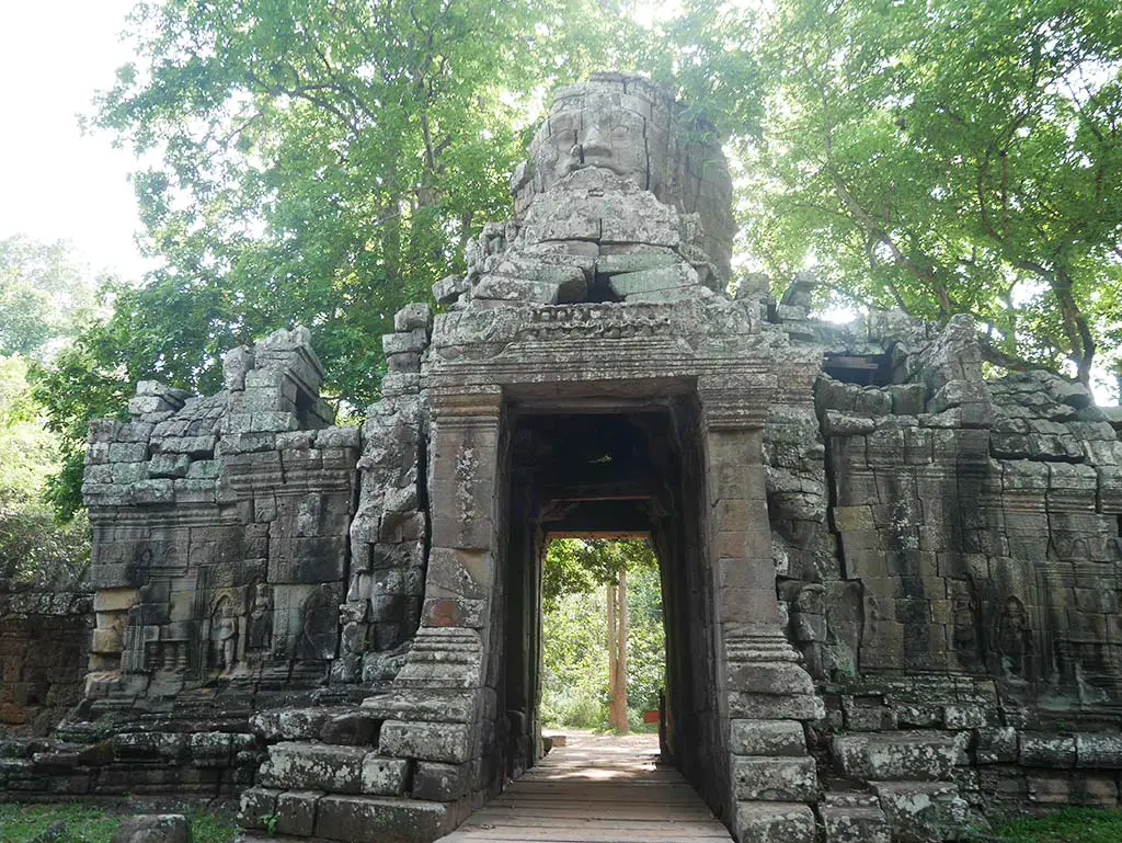 banteay kdie temple gate smiling buddha, Angkor Thom, Cambodia
