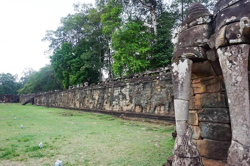 Elephant Statues at the base of Elephant Terrace, Angkor Thom, Cambodia
