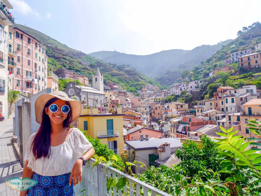 me and top half of riomaggiore cinque terre italy | lAUGH tRAVEL eAT