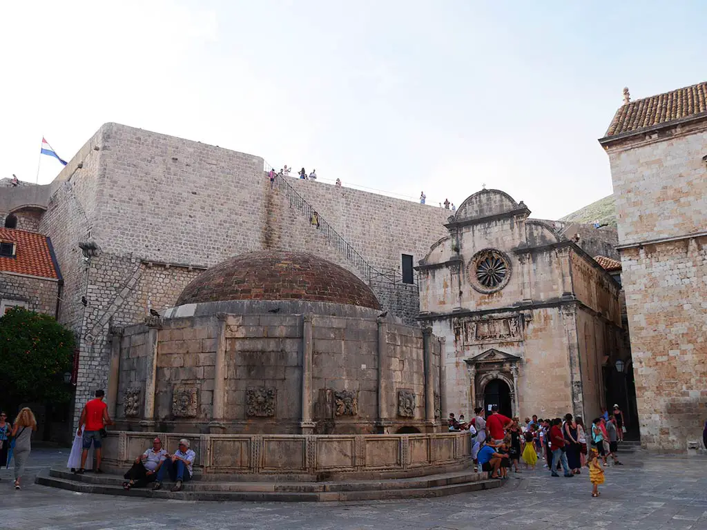 onofrio's fountain and st savior's church dubrovnik, Croatia | Laugh Travel Eat
