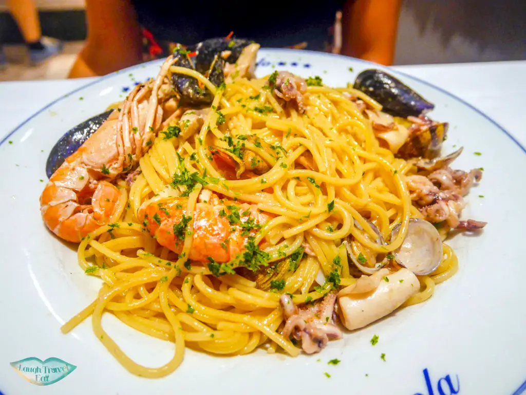 seafood pasta Manorola lil Porticciolo cinque terre liguria italy | Laugh Travel Eat