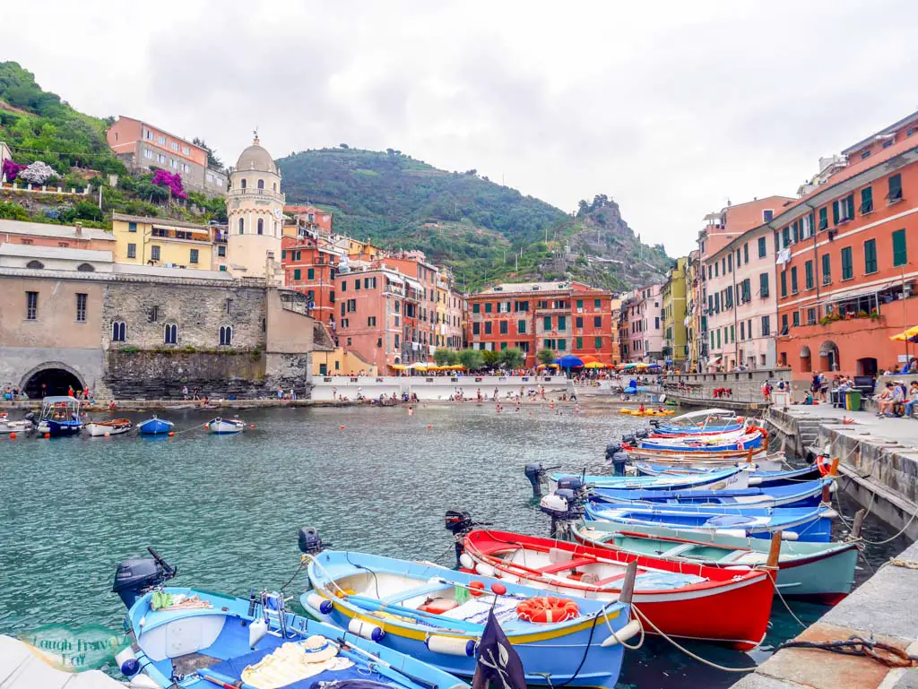 vernazza view from the port cinque terre italy | Laugh Travel Eat