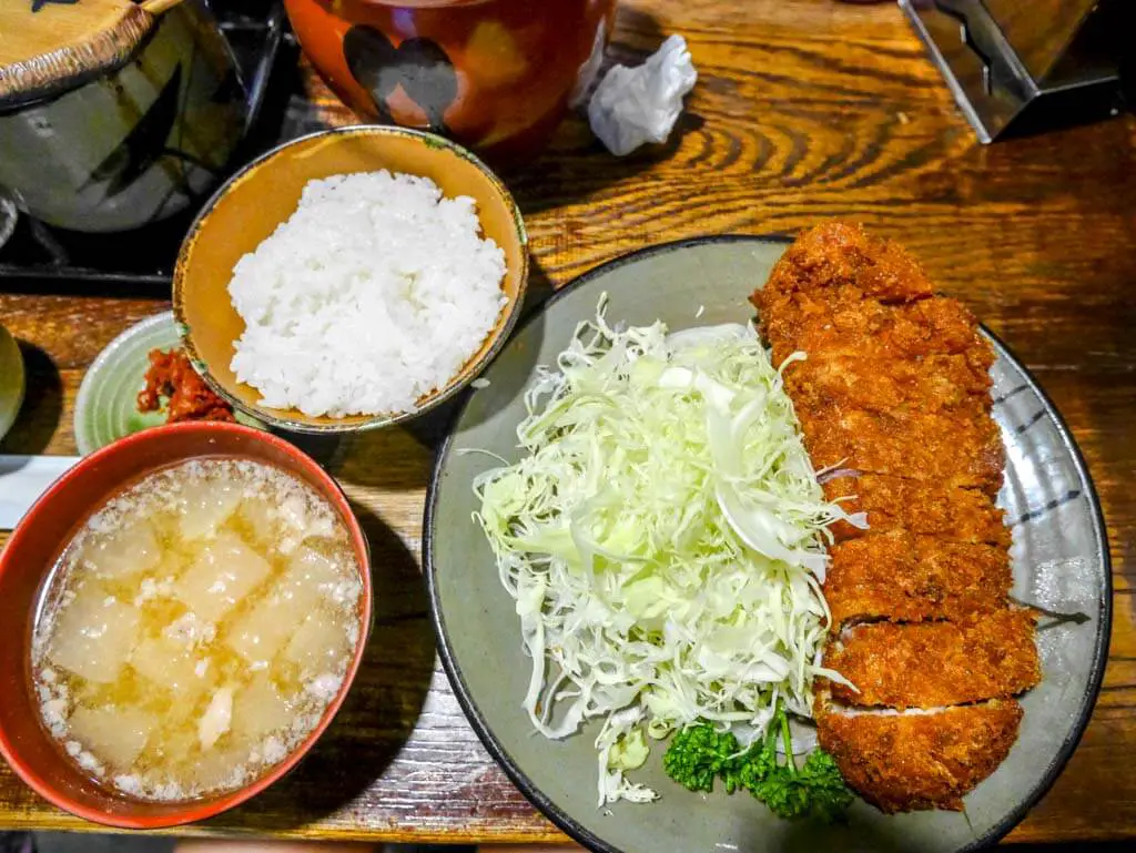Tonchinkan pork katsu meal set shinjuku tokyo