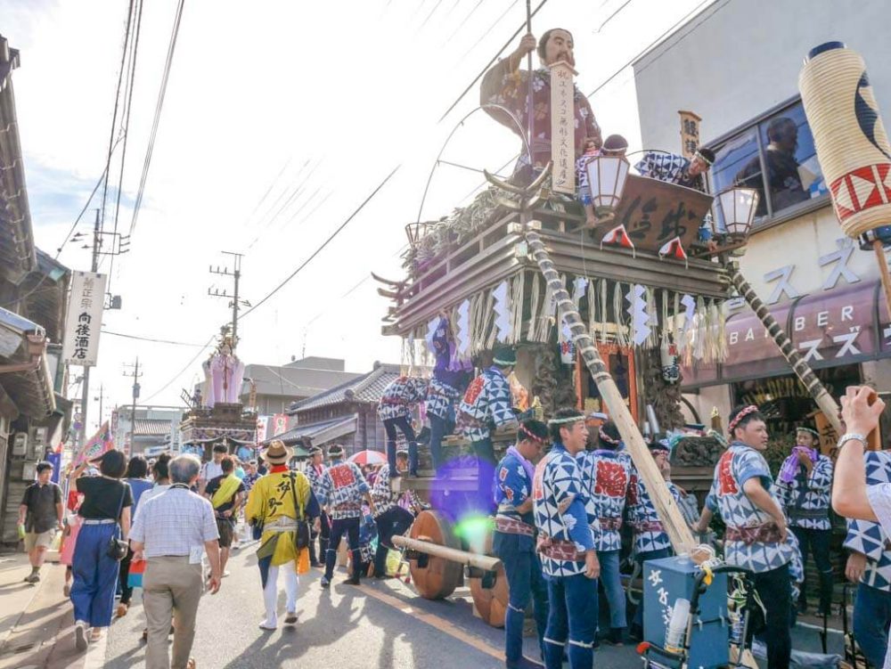 man float at grand sawara festival chita japan