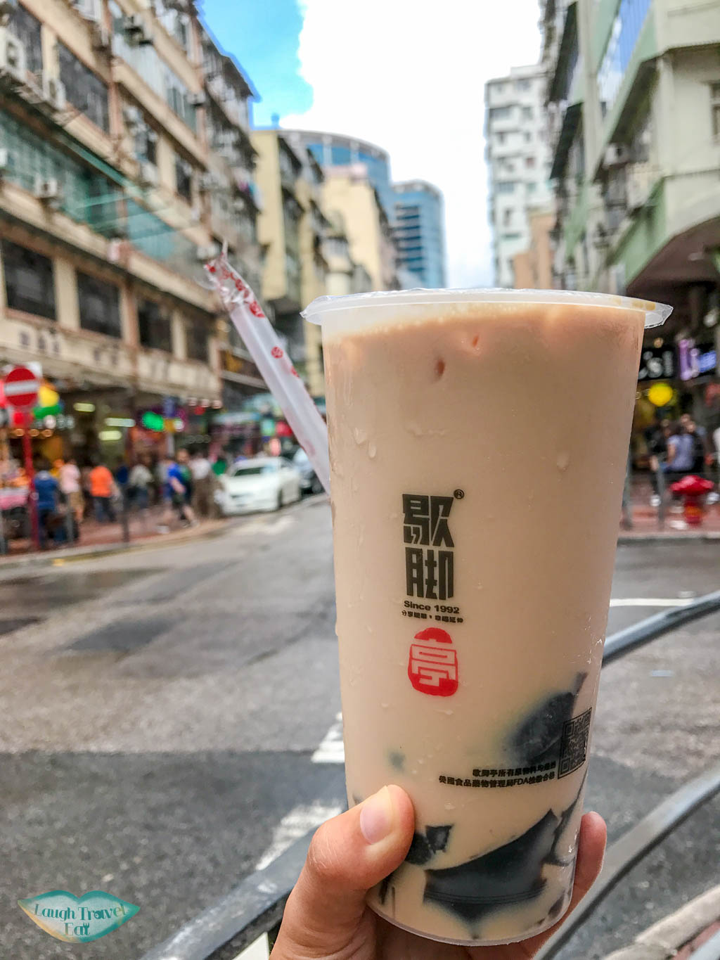 milk tea with grass jelly share tea hong kong - Laugh Travel