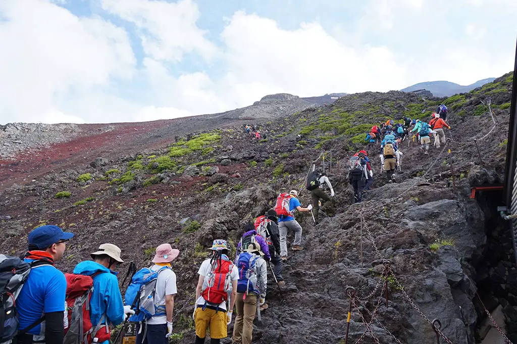 people heading up mount fuji yoshida trail, Japan | Laugh Travel Eat