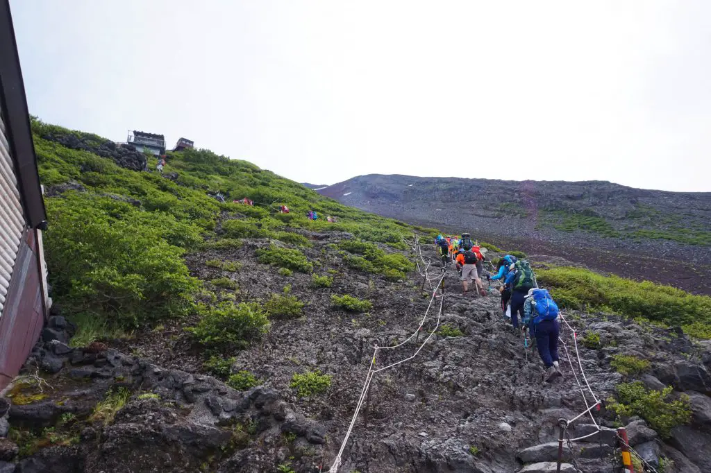 rocky terrane on yoshida trail, mount fuji, Japan | Laugh Travel Eat