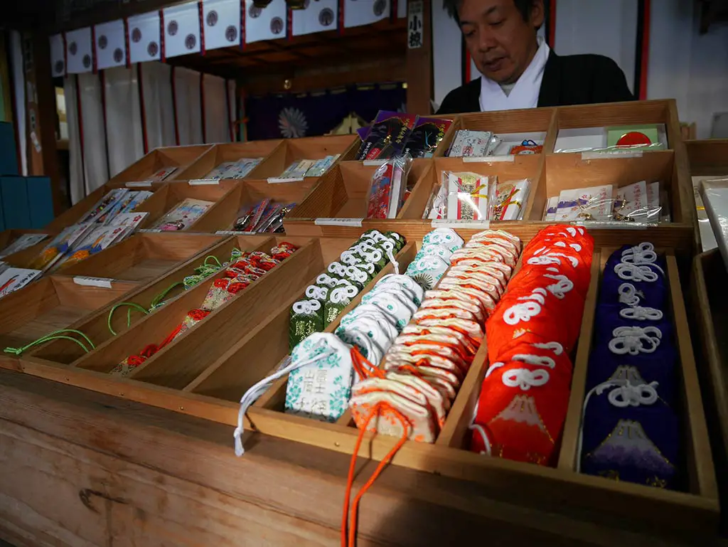 charms in shrine atop mount fuji, Japan | Laugh Travel Eat