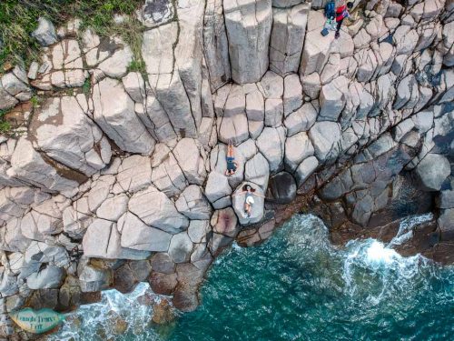 birds eye view hexagonal columns north ninepin island sai kung hong kong - Laugh Travel Eat