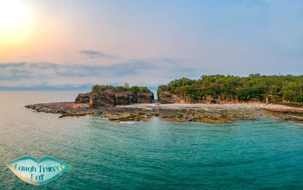 drone shot cham keng chau tung ping chau hong kong - laugh travel eat