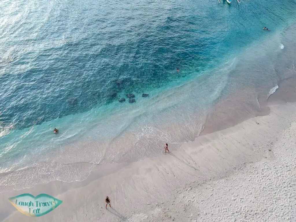 crystal bay drone shot nusa penida bali indonesia