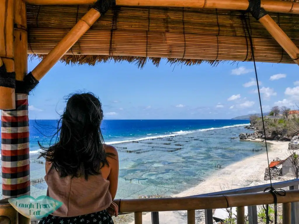 me at Warung Makan Boga Segara sea view Nusa Penida Bali Indonesia - Laugh Travel Eat