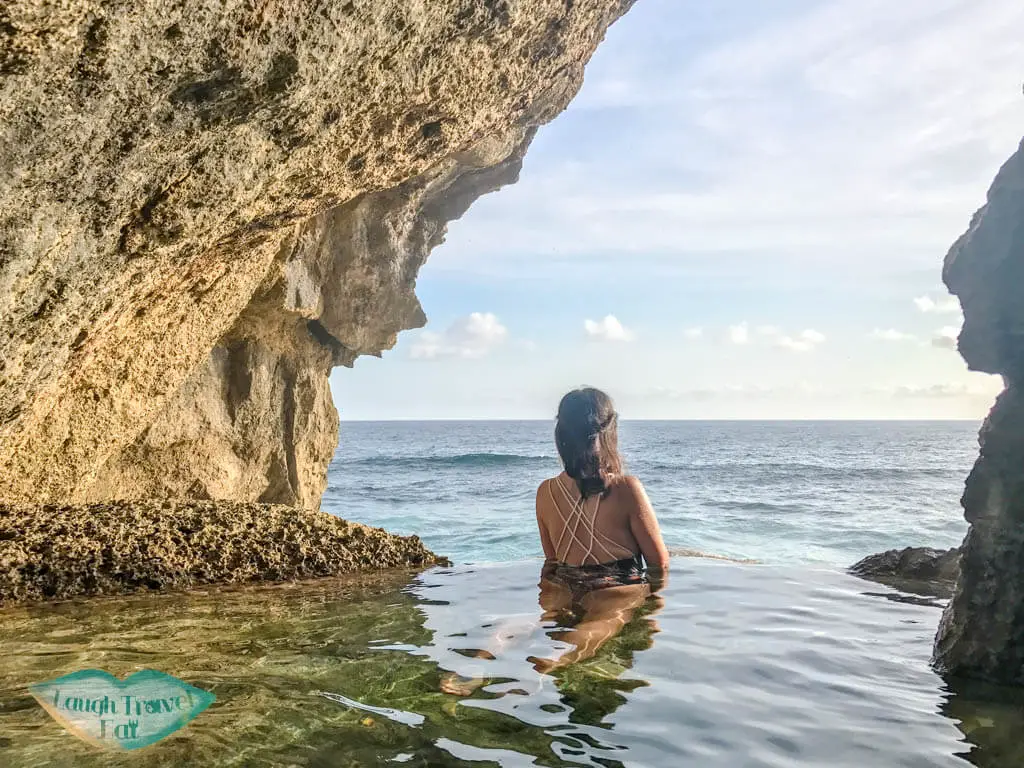 me at the infinity pool of Peguyangan waterfall Nusa Penida Bali Indonesia - Laugh Travel Eat-2