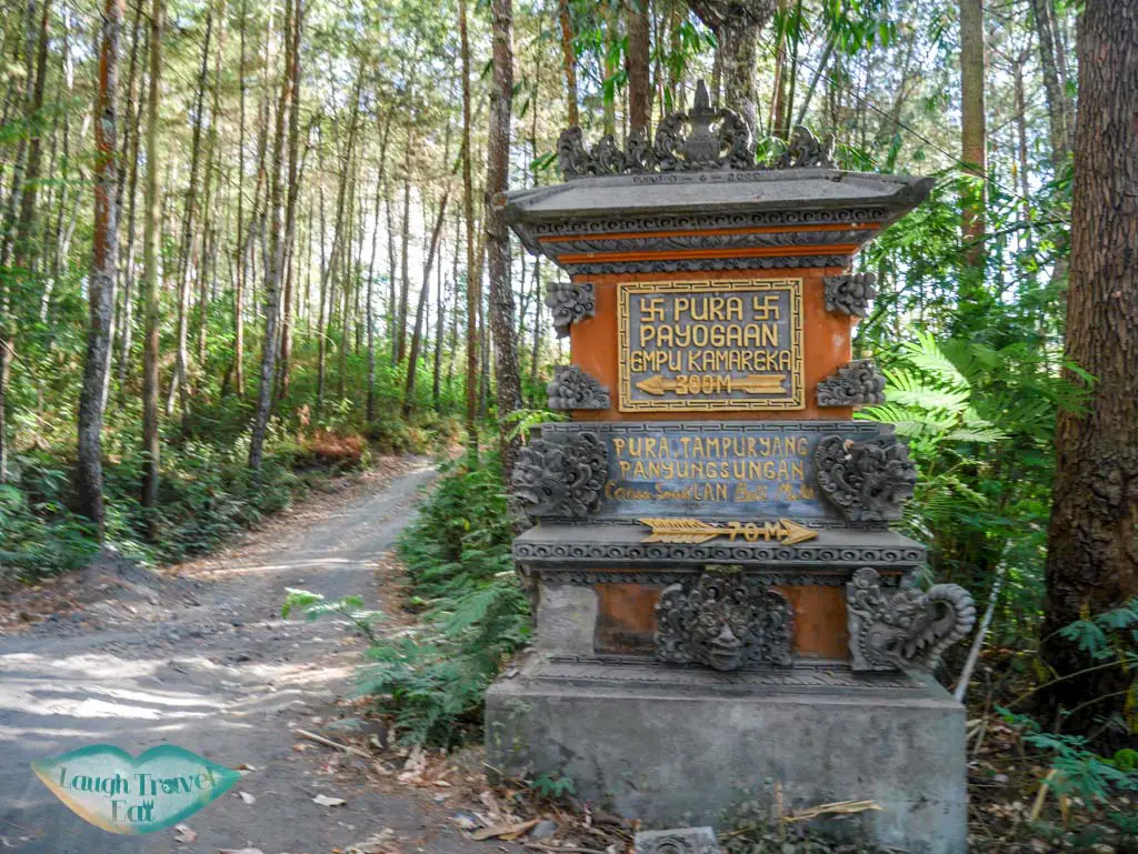 sign going up to Mount Batur bali indonesia - laugh travel eat