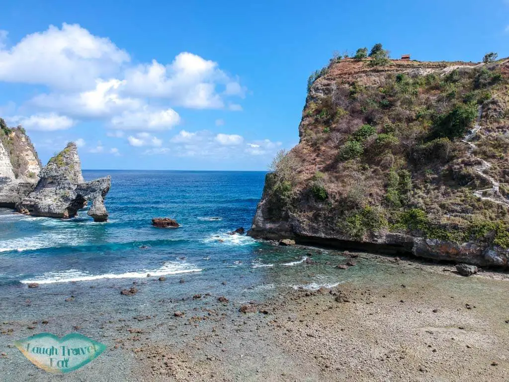 Staircase down Atuh Beach Nusa Penida Bali Indonesia - Laugh Travel Eat