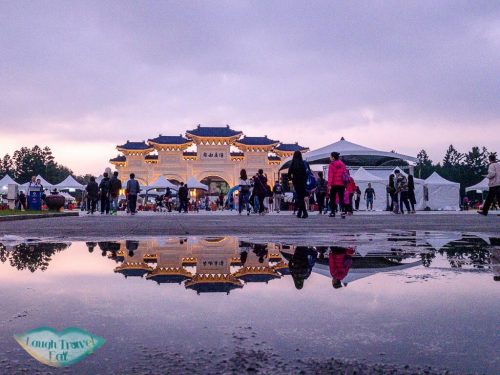 sunset at freedom square taipei taiwan - laugh travel eat