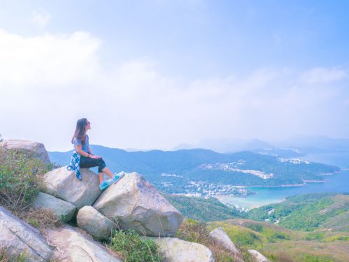 me on a rock tai tun leng lung ha wan country trail hong kong- laugh travel eat