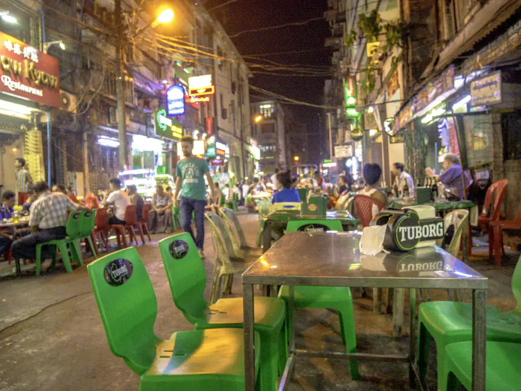 19th street with saba street food tour yangon myanmar - laugh travel eat