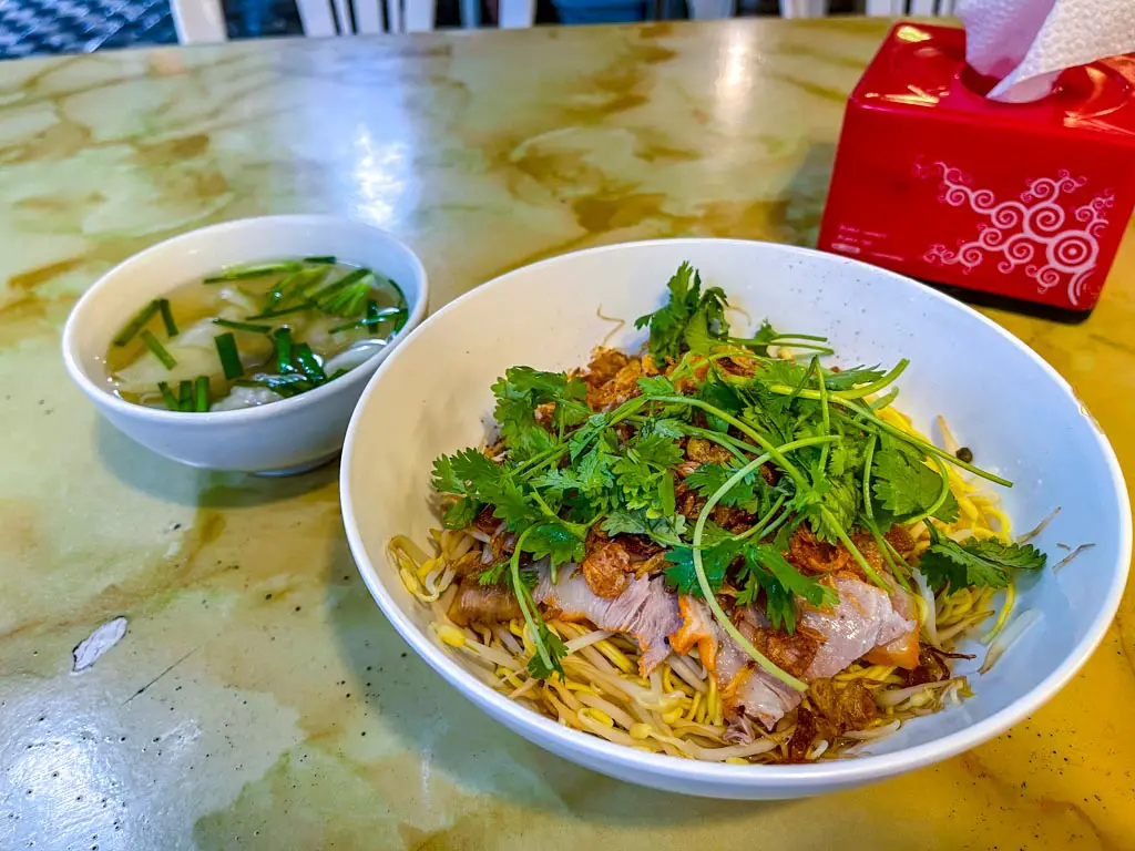 mixed dry noodles ky dong restaurant Hanoi Vietnam - laugh travel eat