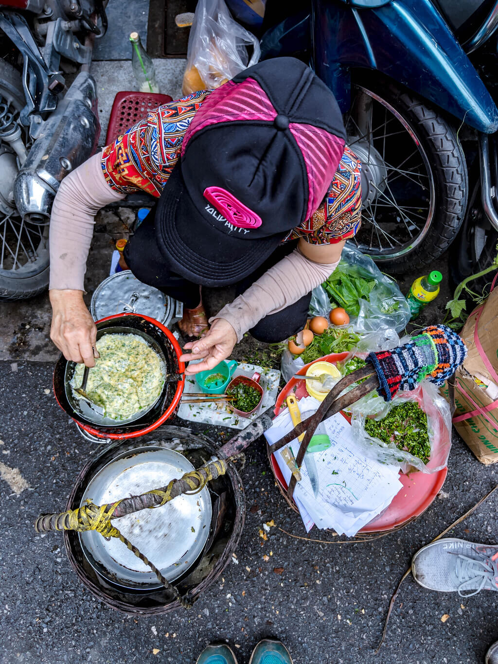 vietnamese omlette a chef's tour Hanoi Vietnam - laugh travel eat