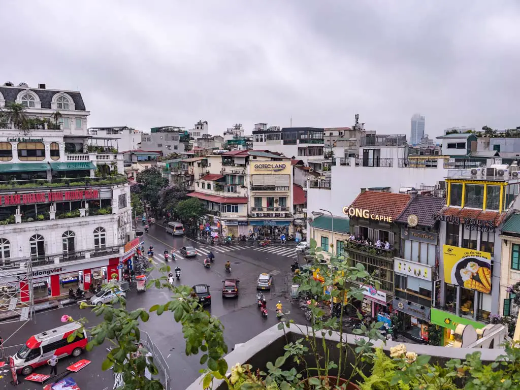 view from laika cafe by Hoan Kiem Lake Hanoi Vietnam - laugh travel eat