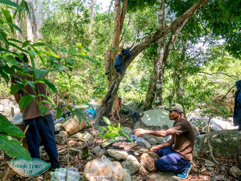 bbq-lunch-being-cooked-bin-bib-waterfall-lak-tented-camp-dak-lak-vietnam-laugh-travel-eat