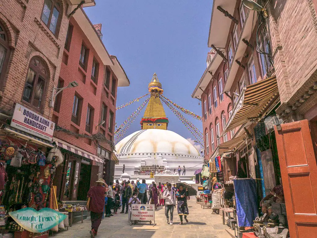 entrance-to-Boudhanath-Stupa-Kathmandu-Nepal-laugh-travel-eat