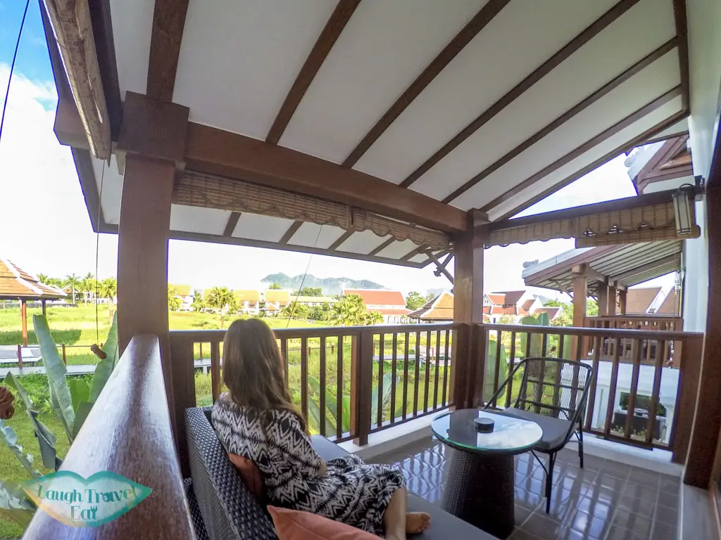 deluxe room balcony pullman luang prabang laos - laugh travel eat