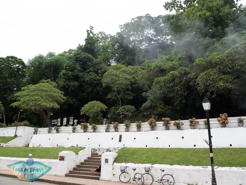 entrance to go up to mount phousi luang prabang laos - laugh travel eat