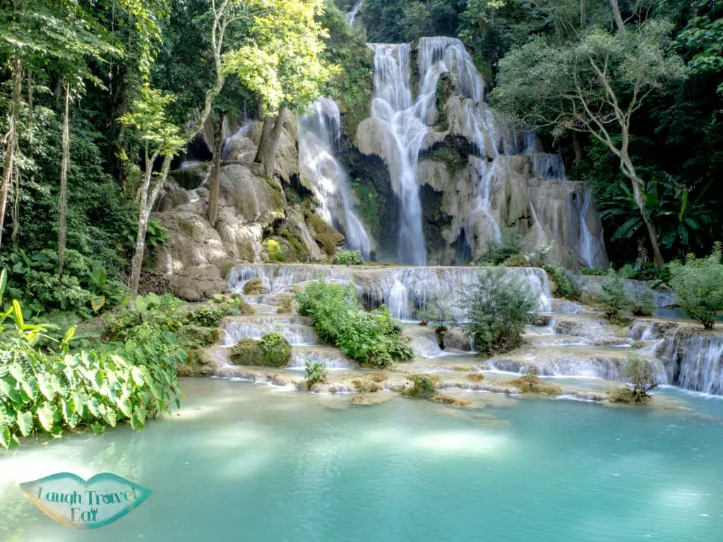 main waterfall kuang si waterfall luang prabang laos - laugh travel eat