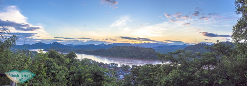 sunset panorama of mekong river from phousi mountain luang prabang laos - laugh travel eat