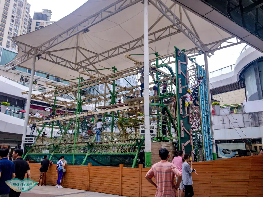 kids climbing coco park shenzhen china - laugh travel eat