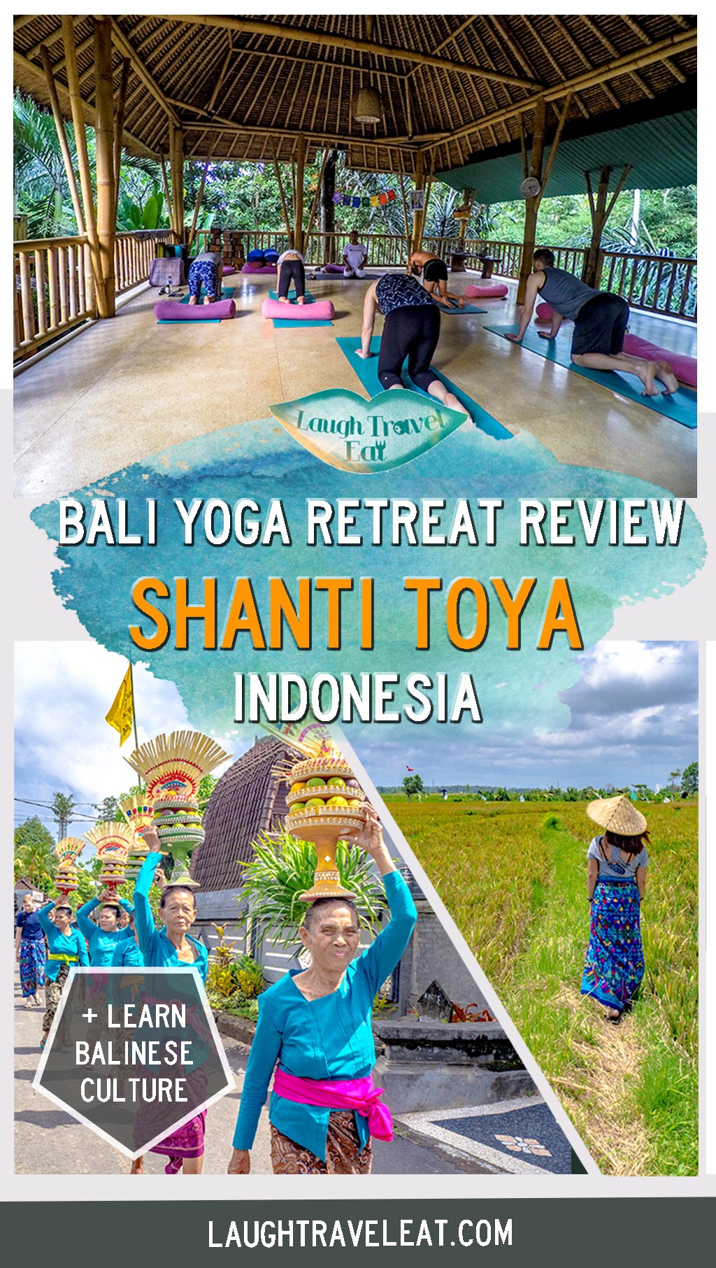 Yoga retreats in Bali are a popular thing, whether you are looking for a week-long introduction or full-fledged teachers training. As a beginner, I wanted to find something affordable where I can ease into yoga but also have the opportunity to learn more about Bali’s culture. Shanti Toya Ashram just 30 minutes from Ubud tick all the boxes and then some, offering a week-long yoga retreat with daily activities to keep you occupied. #Bali #yogaretreat #ubud